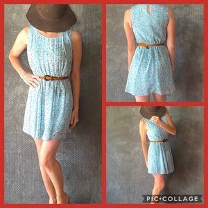 Love Tree belted sleeveless floral summer dress sm